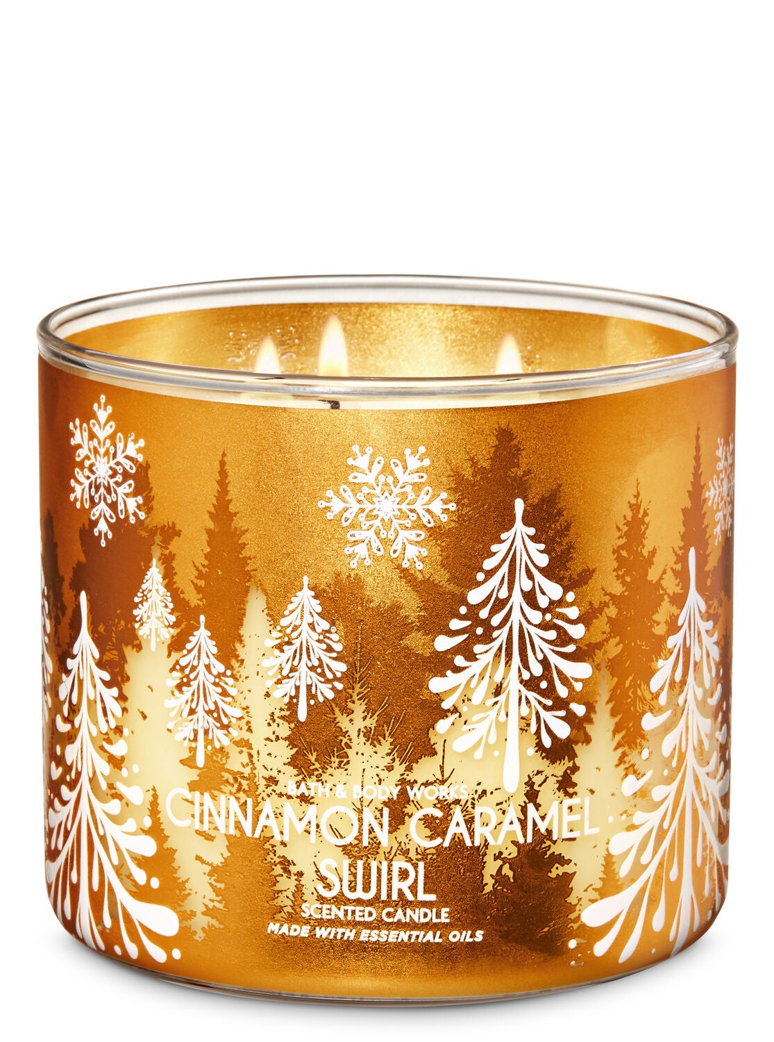 Cinnamon Caramel Swirl 3-Wick Candle - Bath And Body Works