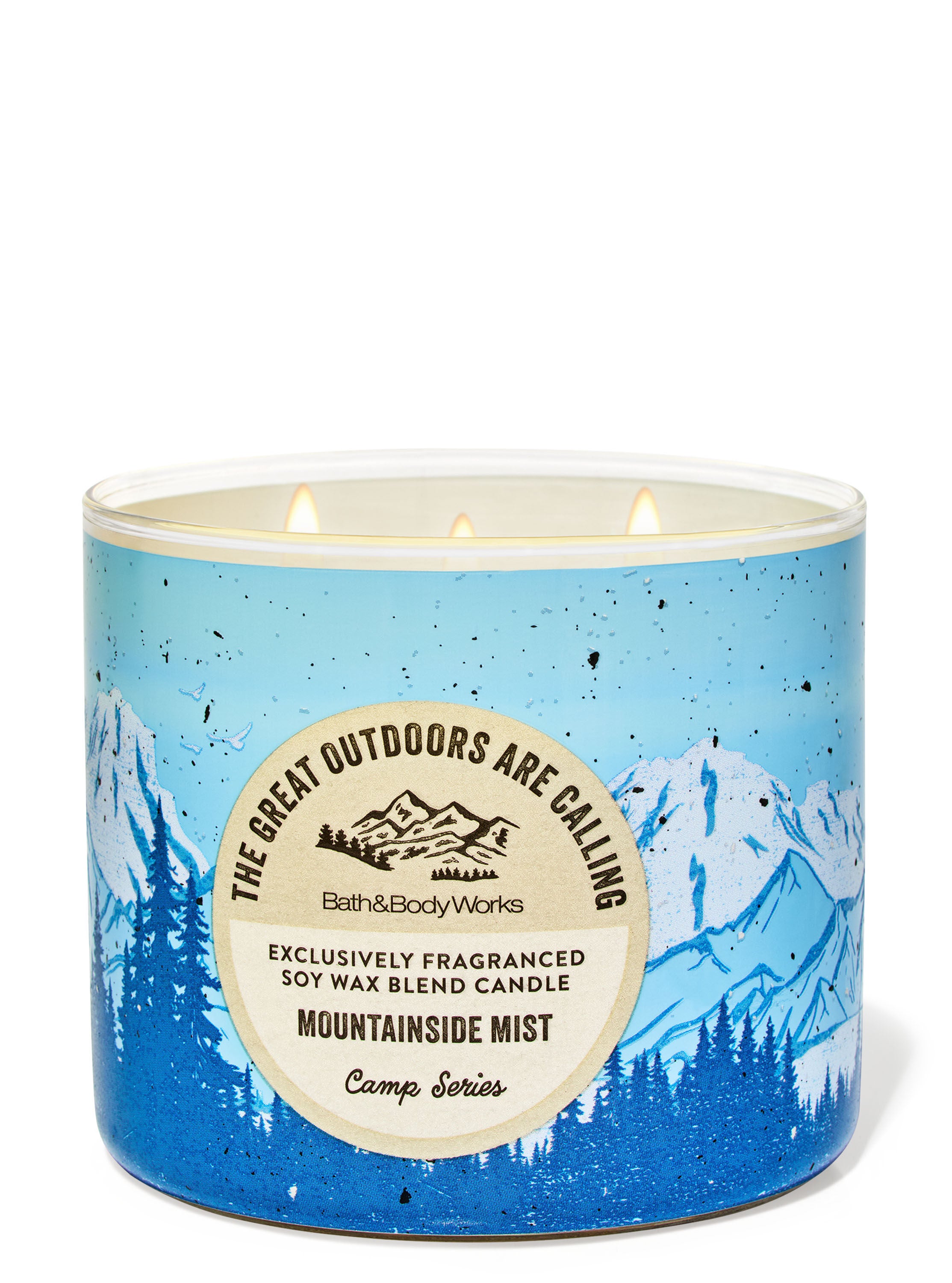 専用 Bath & Body Works Mist Candle Mountainside Mist 3-Wick Candle | Bath & Body Works