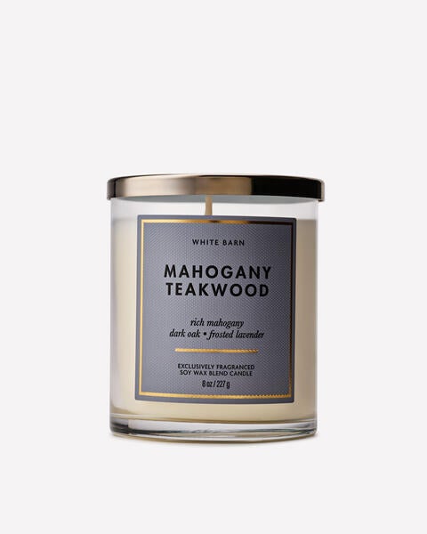 Mahogany Teakwood Single Wick Candle