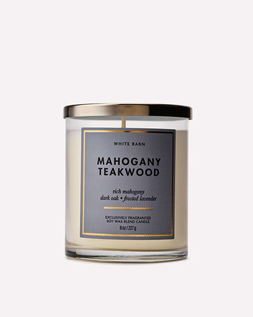 Mahogany Teakwood Single Wick Candle