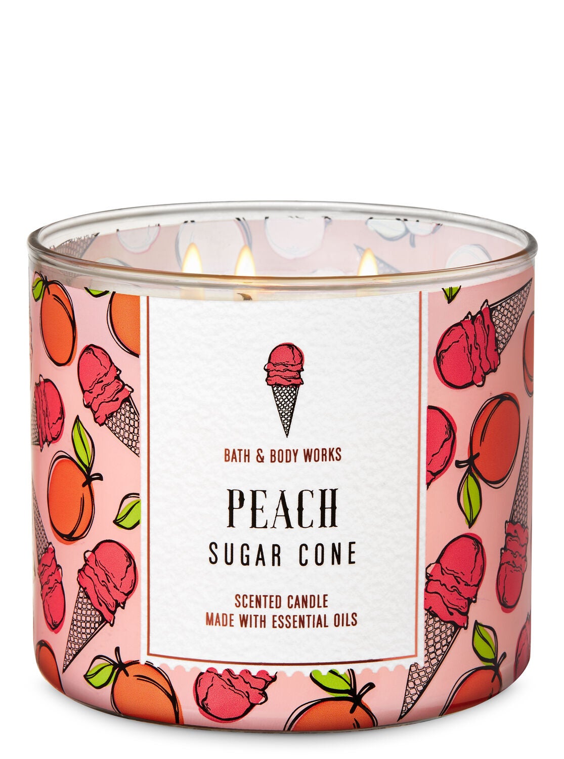 Peach Sugar Cone 3-Wick Candle - Bath And Body Works