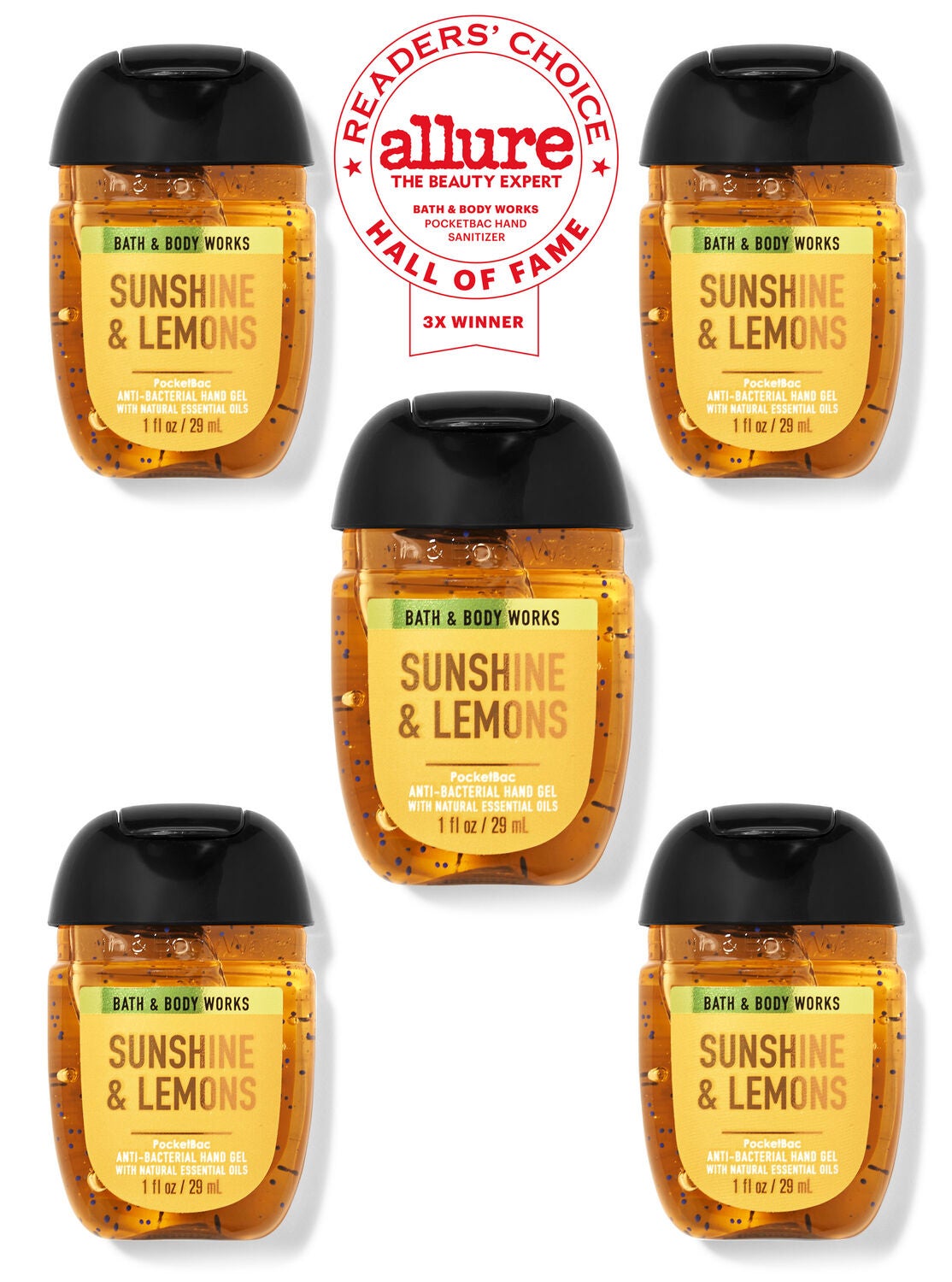 Sunshine & Lemons PocketBac Hand Sanitizers, 5-Pack