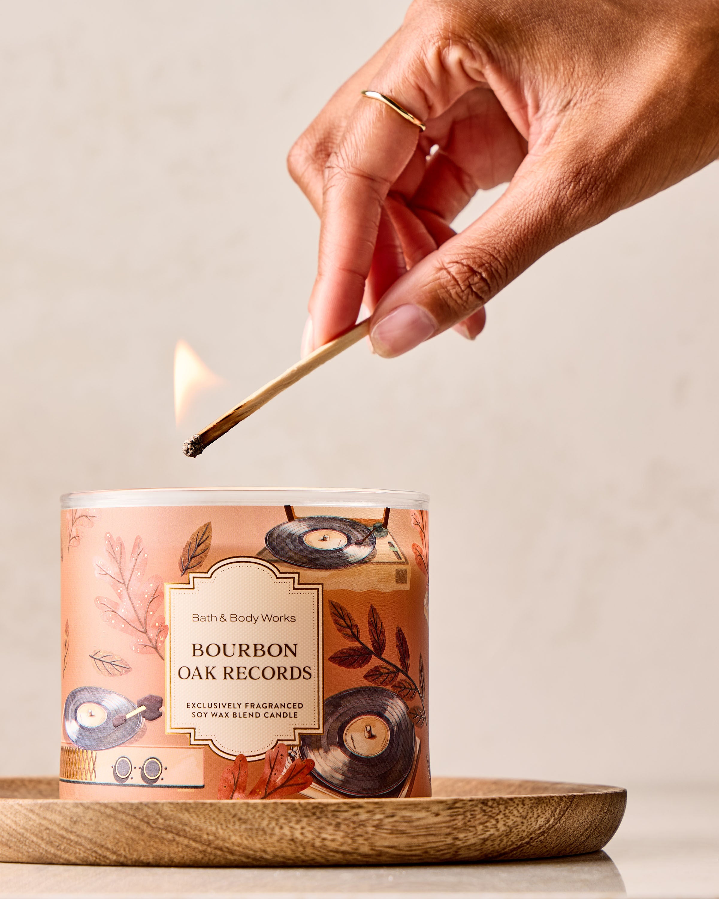 Bourbon Oak Records 3-Wick Candle | Bath & Body Works