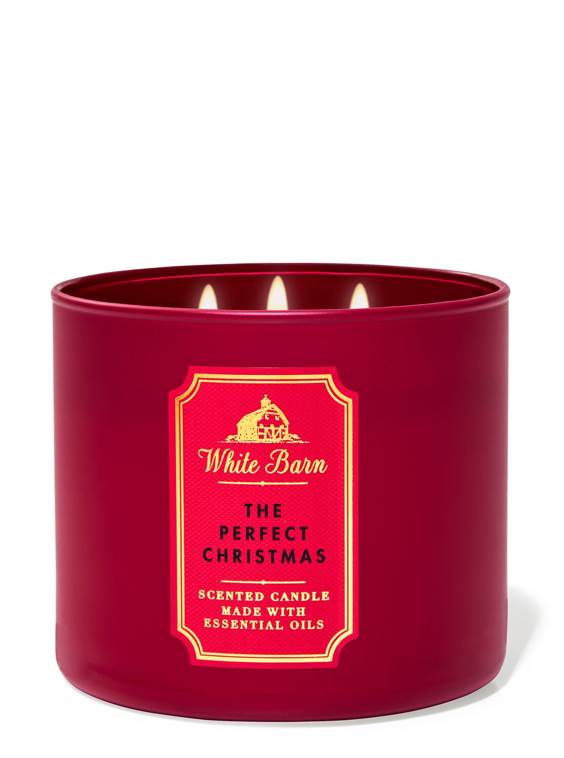 The Perfect Christmas 3 Wick Candle White Barn Bath Body Works
