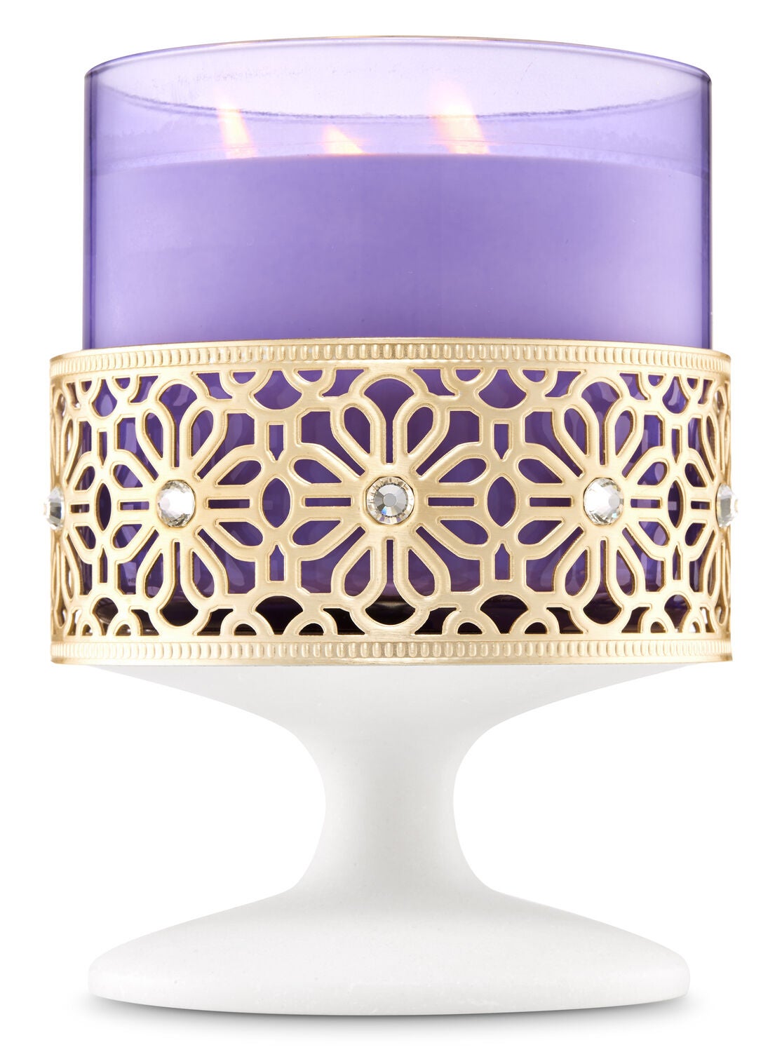 Geometric Rhinestone Pedestal 3-Wick Candle Holder - Bath And Body Works