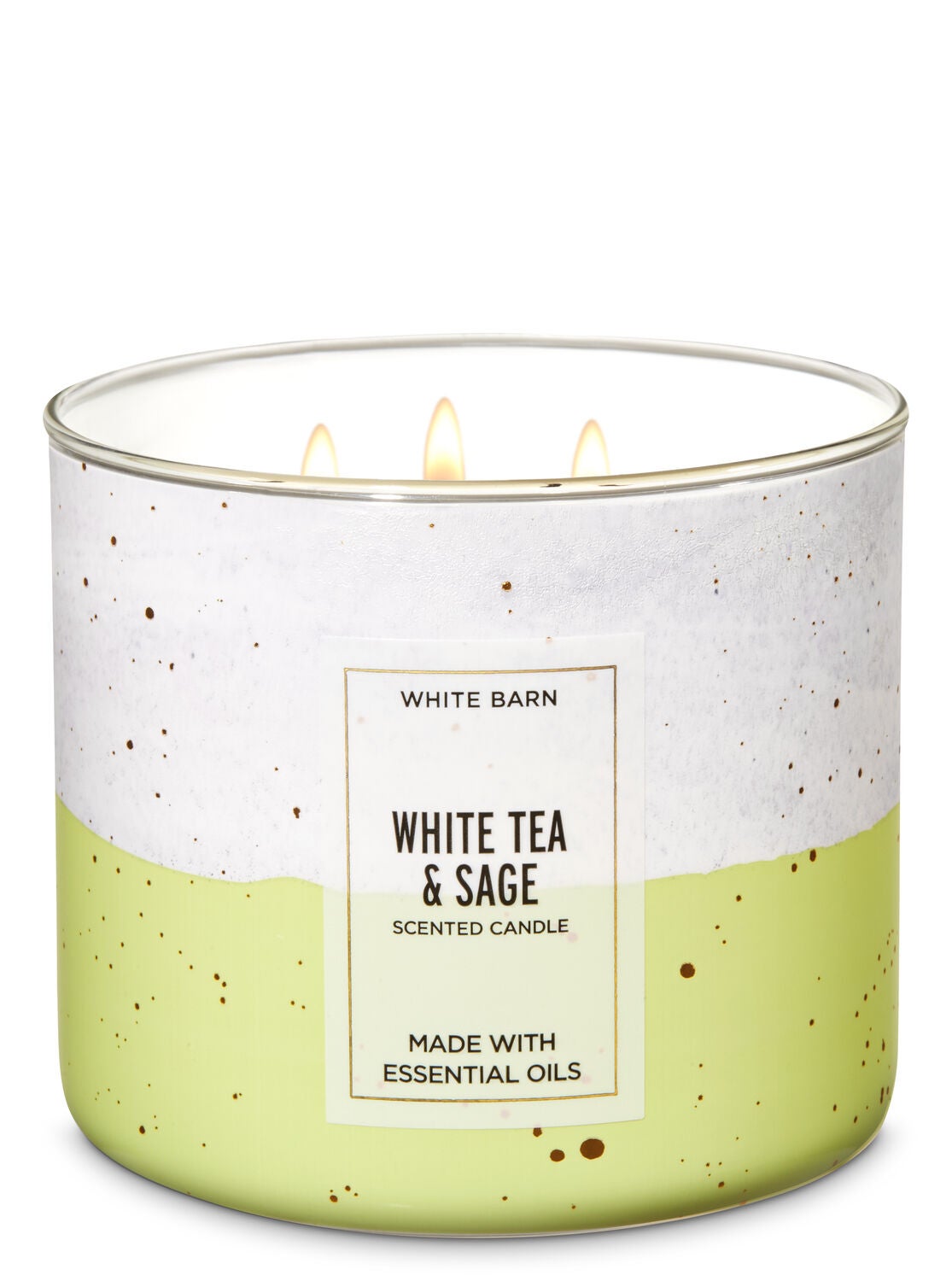White Barn White Tea & Sage 3-Wick Candle - Bath And Body Works
