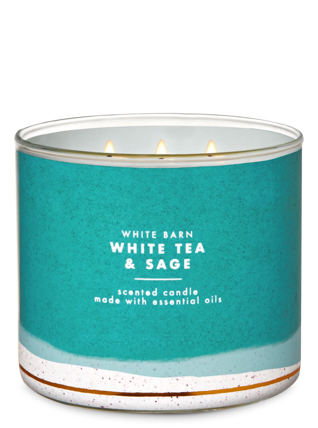 White Barn White Tea & Sage 3-Wick Candle - Bath And Body Works