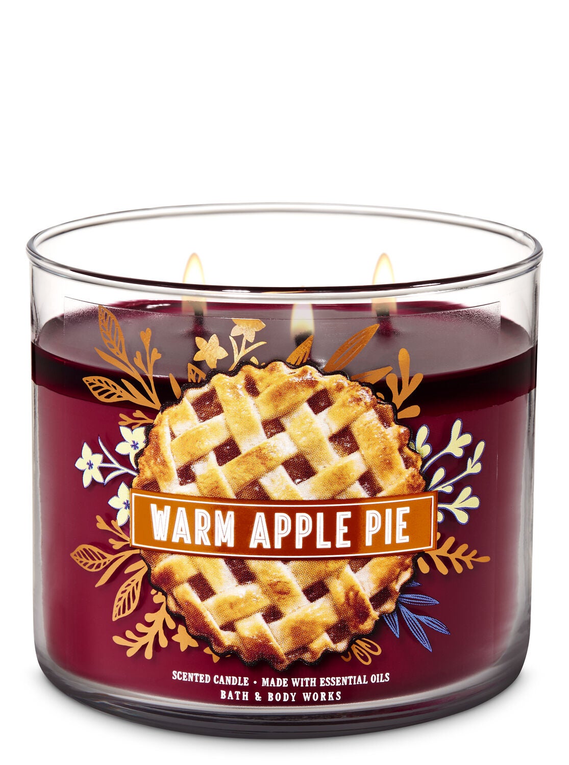 Warm Apple Pie 3 Wick Candle Bath Body Works