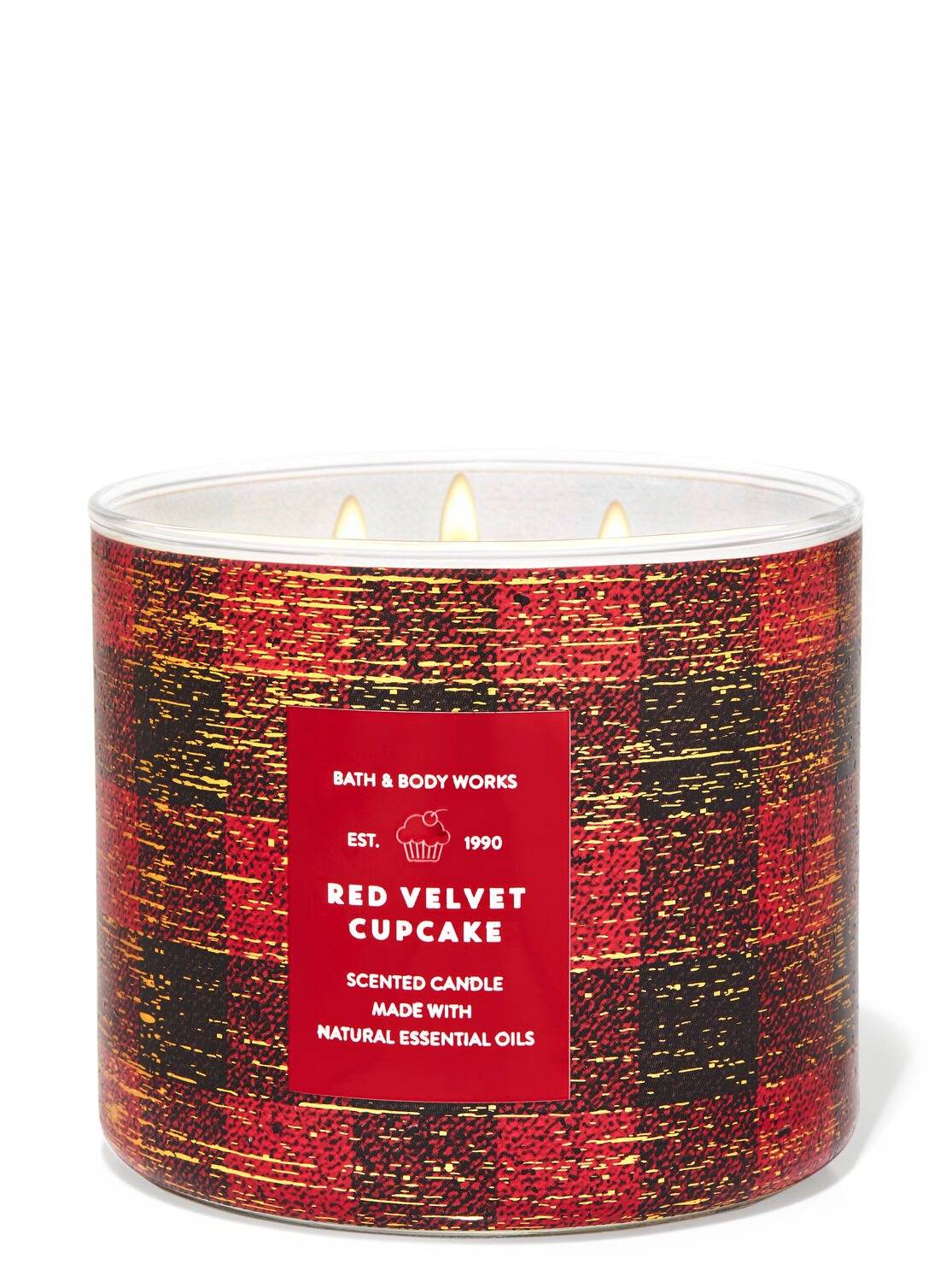 BATH & BODY WORKS 3 WICK 14.5 OZ CANDLE 2016 CHRISTMAS RED VELVET CUPCAKE