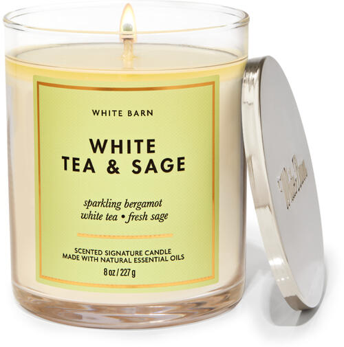 White Tea &amp; Sage Signature Single Wick Candle