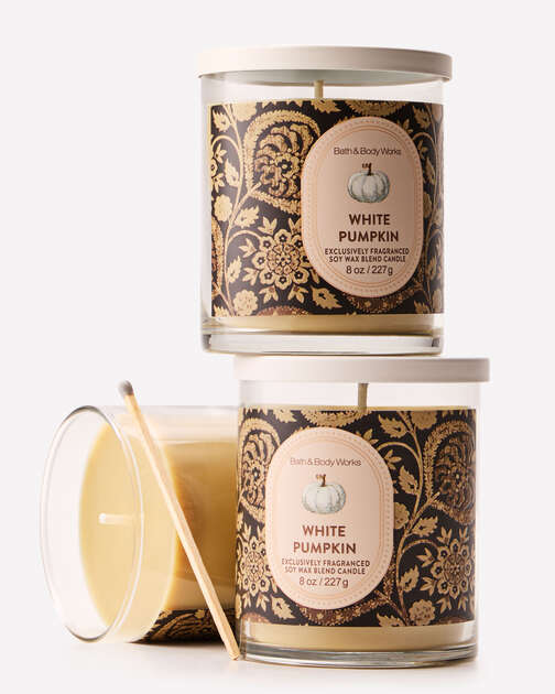 White Pumpkin Single Wick Candle