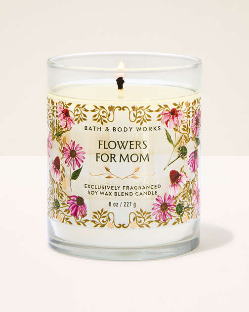 Flowers For Mom Single Wick Candle
