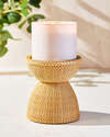 Woven Pedestal  3-Wick Candle Holder
