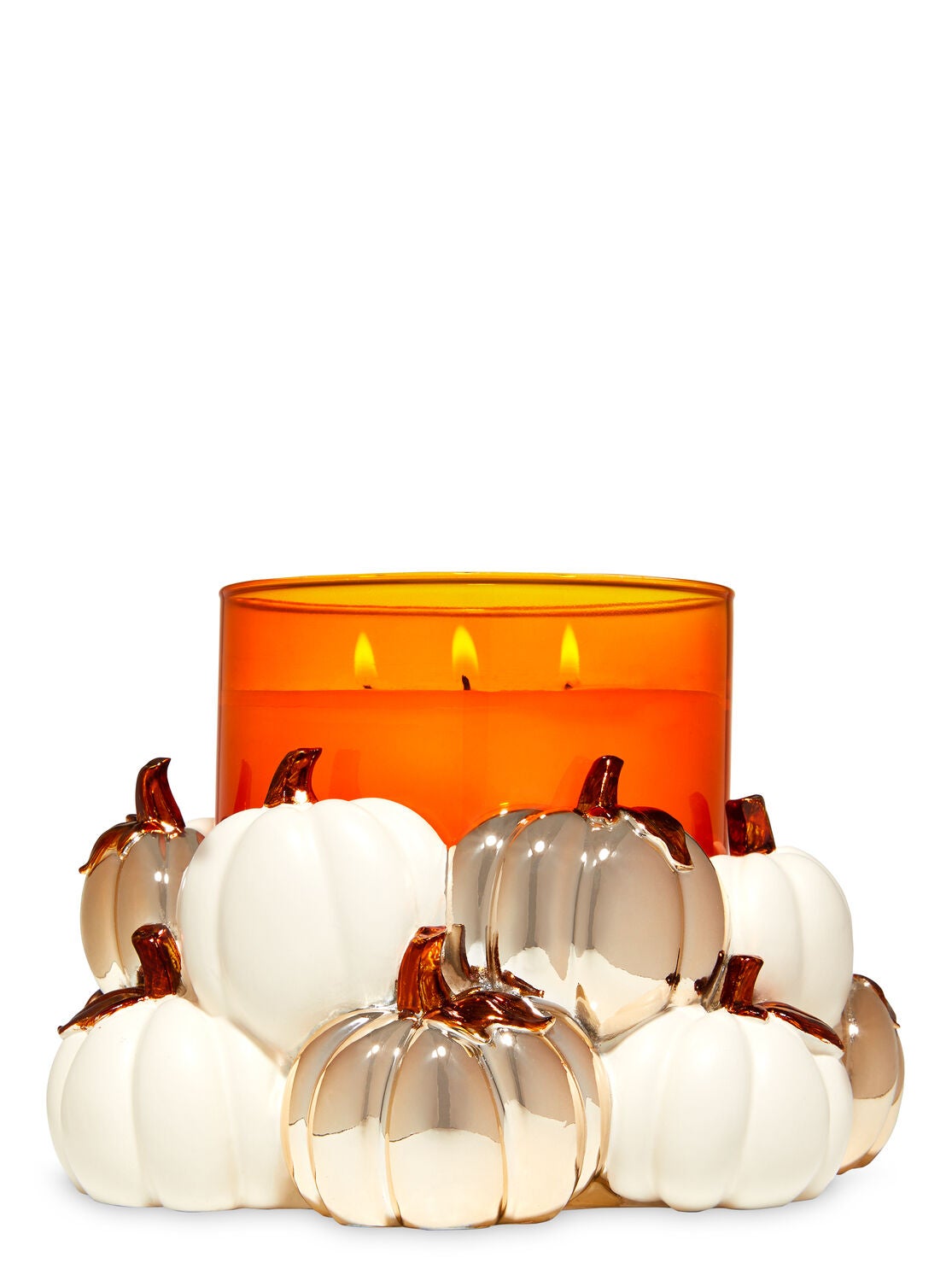 Modern Pumpkins 3 Wick Candle Holder Bath Body Works