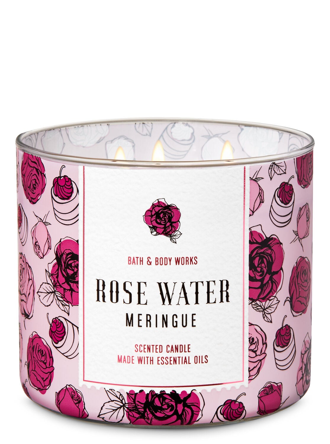 Rose Water Meringue 3-Wick Candle - Bath And Body Works