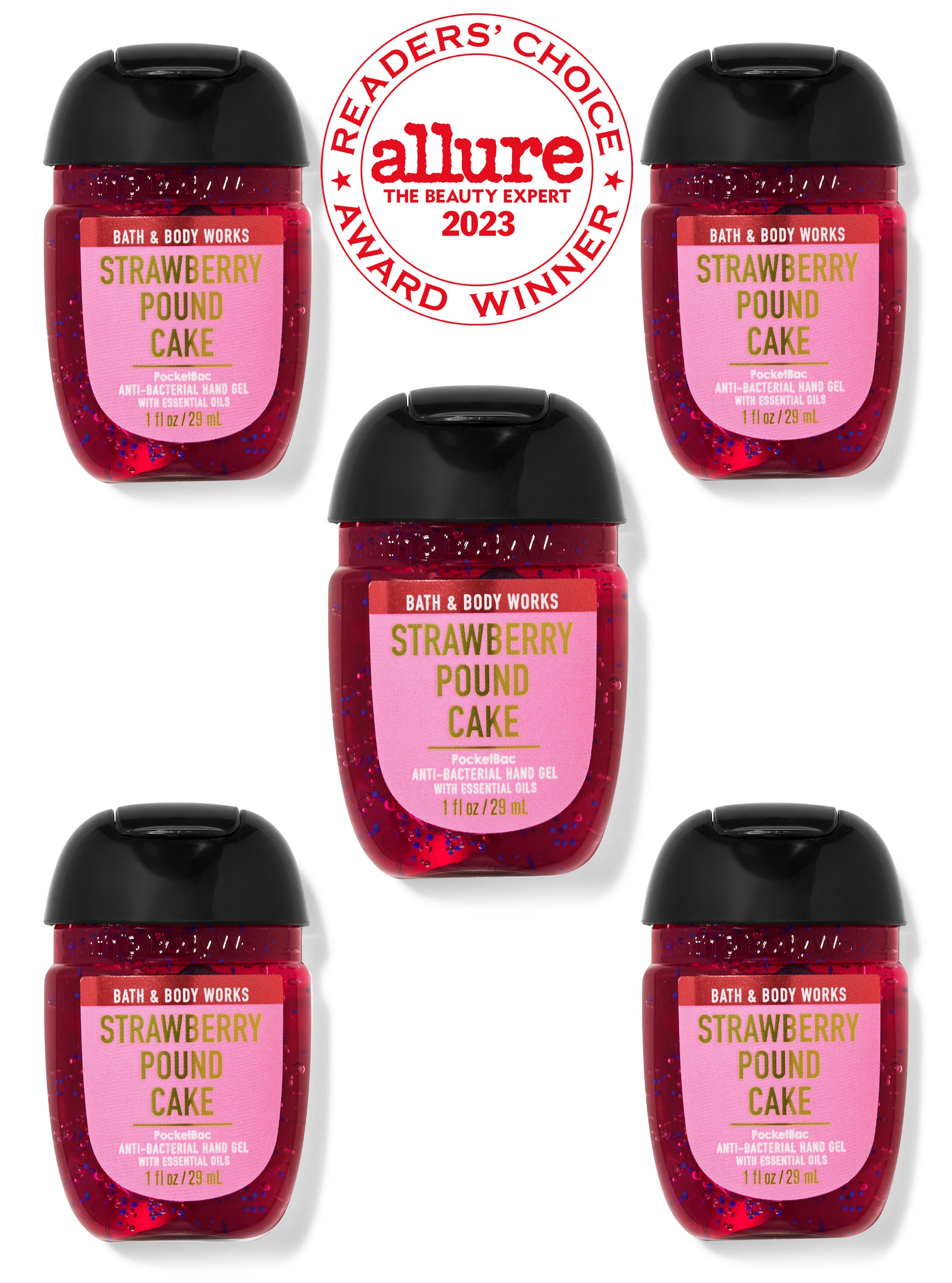 Strawberry Pound Cake PocketBac Hand Sanitizers, 5-Pack | Bath & Body Works Strawberry Pound Cake PocketBac Hand Sanitizers, 5-Pack | Bath & Body Works