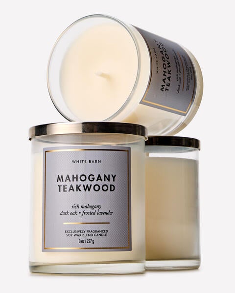 Mahogany Teakwood Single Wick Candle