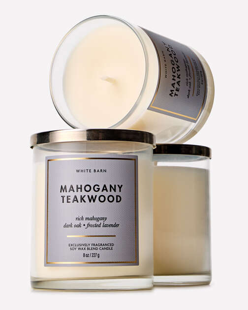 Mahogany Teakwood Single Wick Candle
