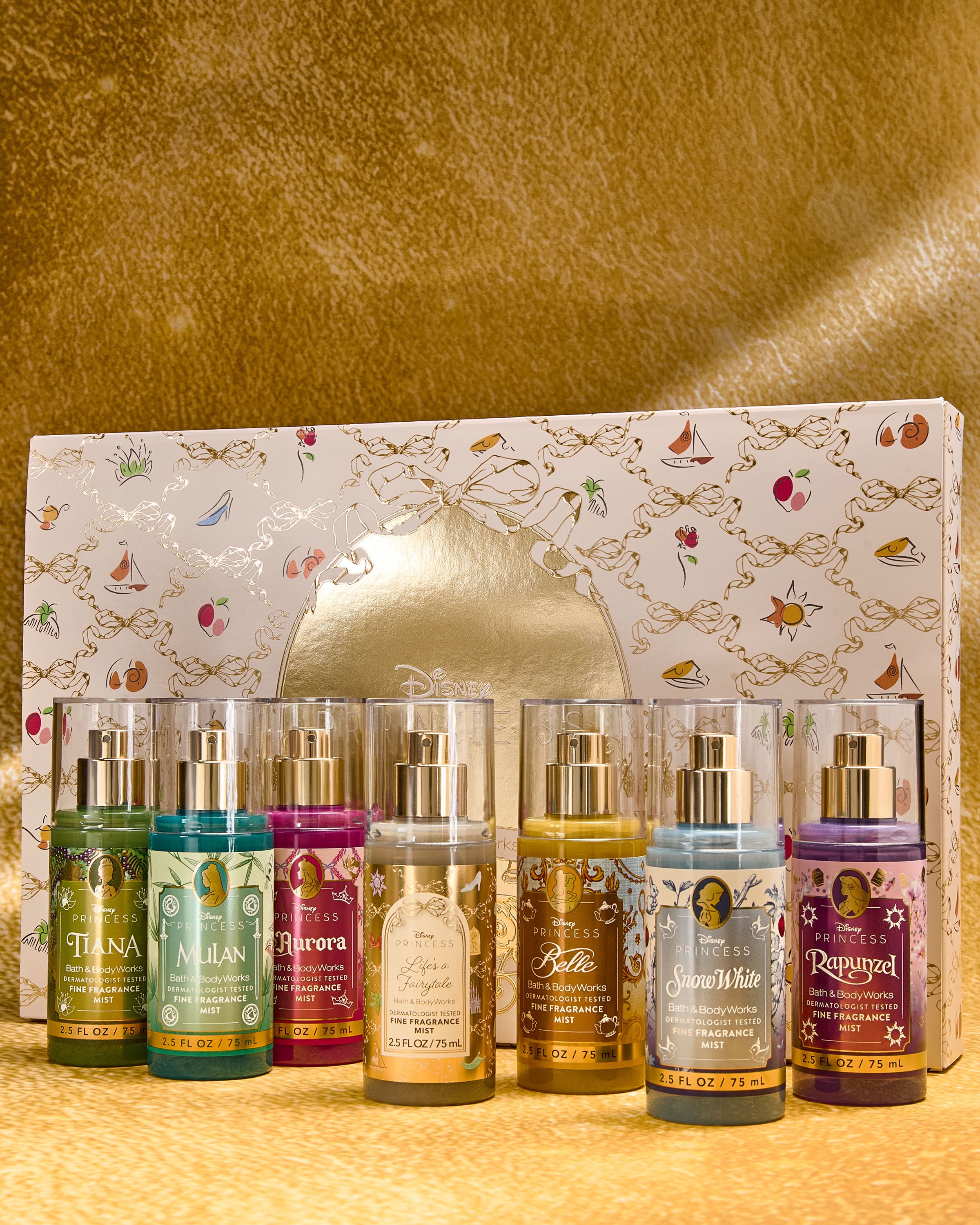【日本未発売】バス＆ボディワークス× ディズニープリンセス ミニミスト7点セット Disney Princess 7-piece Mini Fine Fragrance Mist Sampler Gift Set