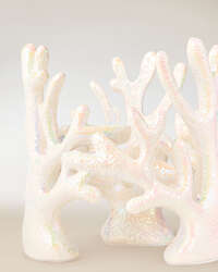 Iridescent Coral Pedestal 3-Wick Candle Holder