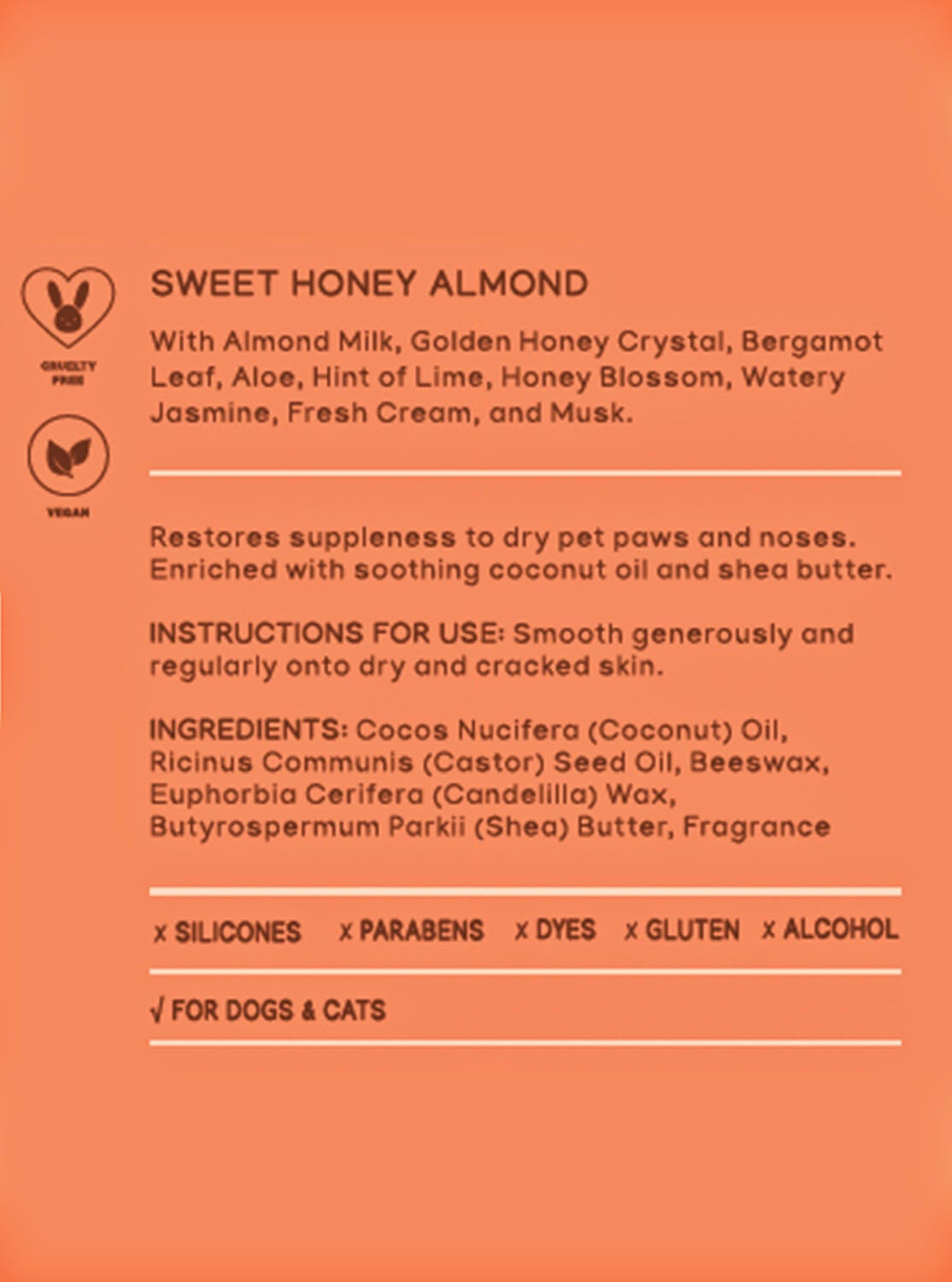 Sweet Honey Almond Pet Nose & Paw Balm
