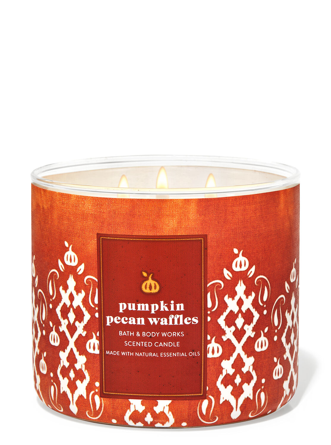 NEW BATH & BODY WORKS PUMPKIN PECAN WAFFLES SCENTED CANDLE 3 WICK 14.5OZ LARGE 