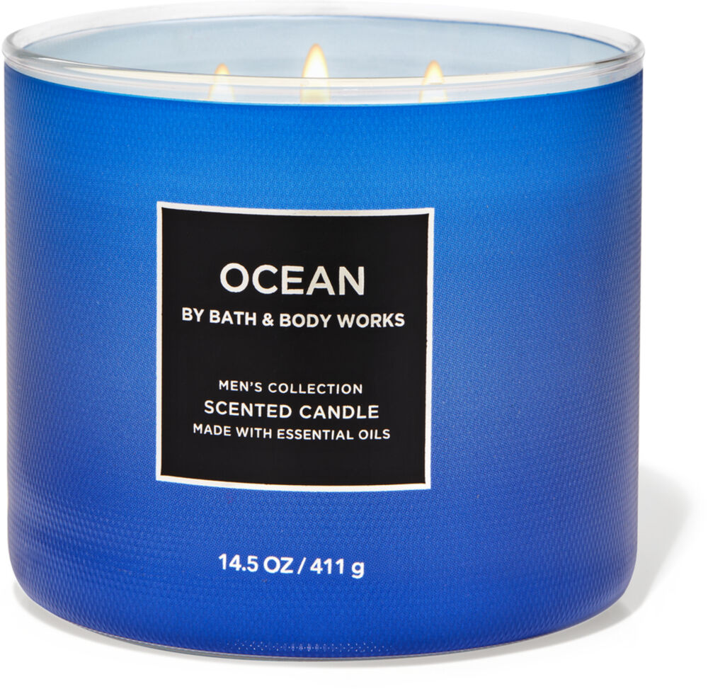 1 Bath Body Works BLUE SILVER CONFETTI Large Candle Holder 3-Wick 14.5 oz 