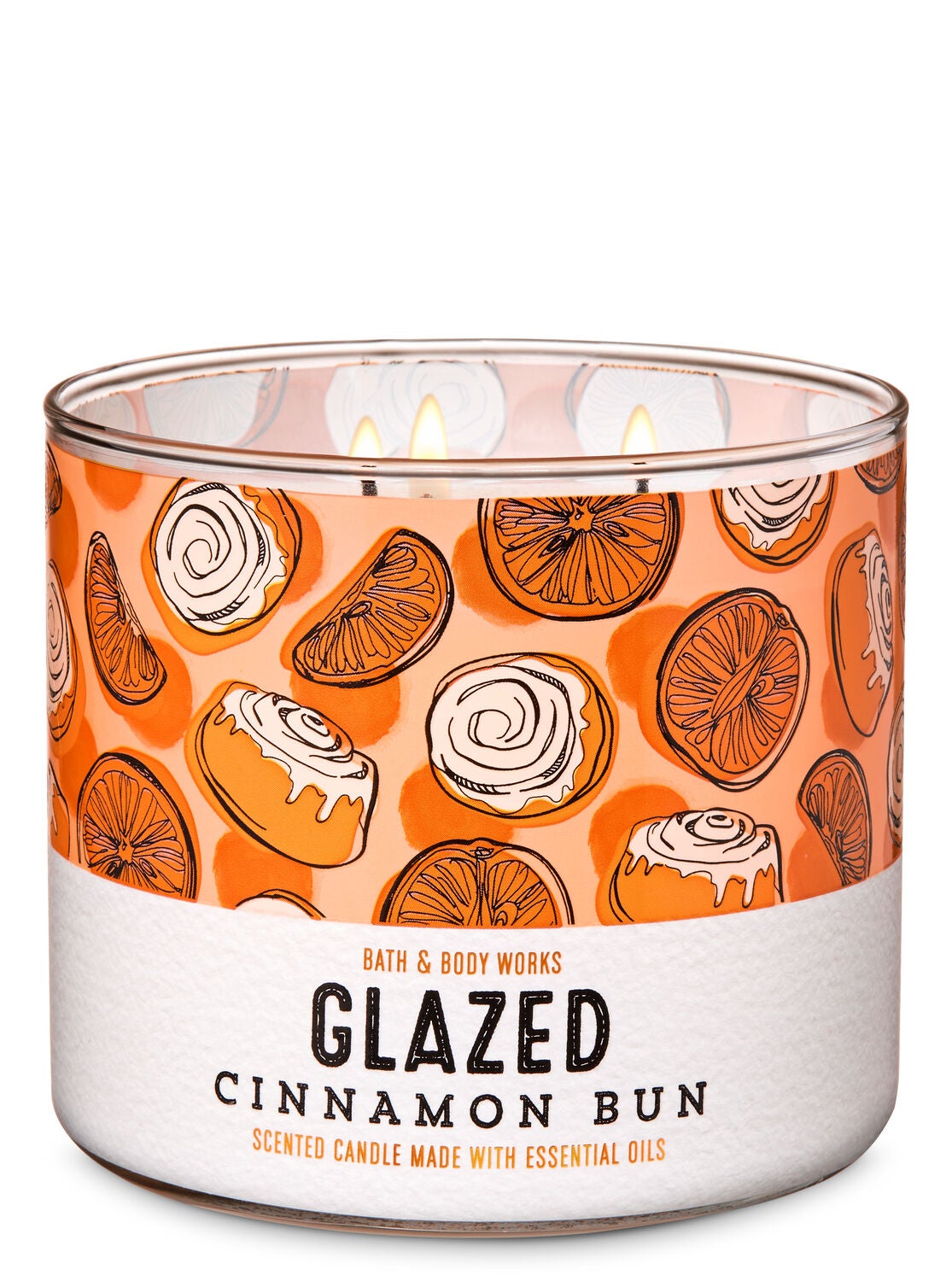 Glazed Cinnamon Bun 3-Wick Candle - Bath And Body Works