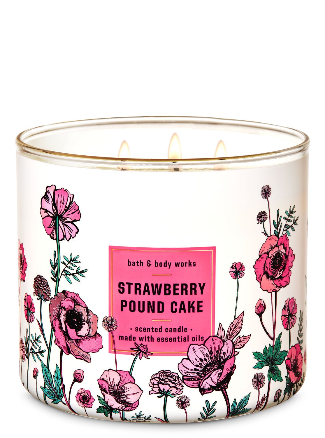 Strawberry Pound Cake 3-Wick Candle - Bath And Body Works