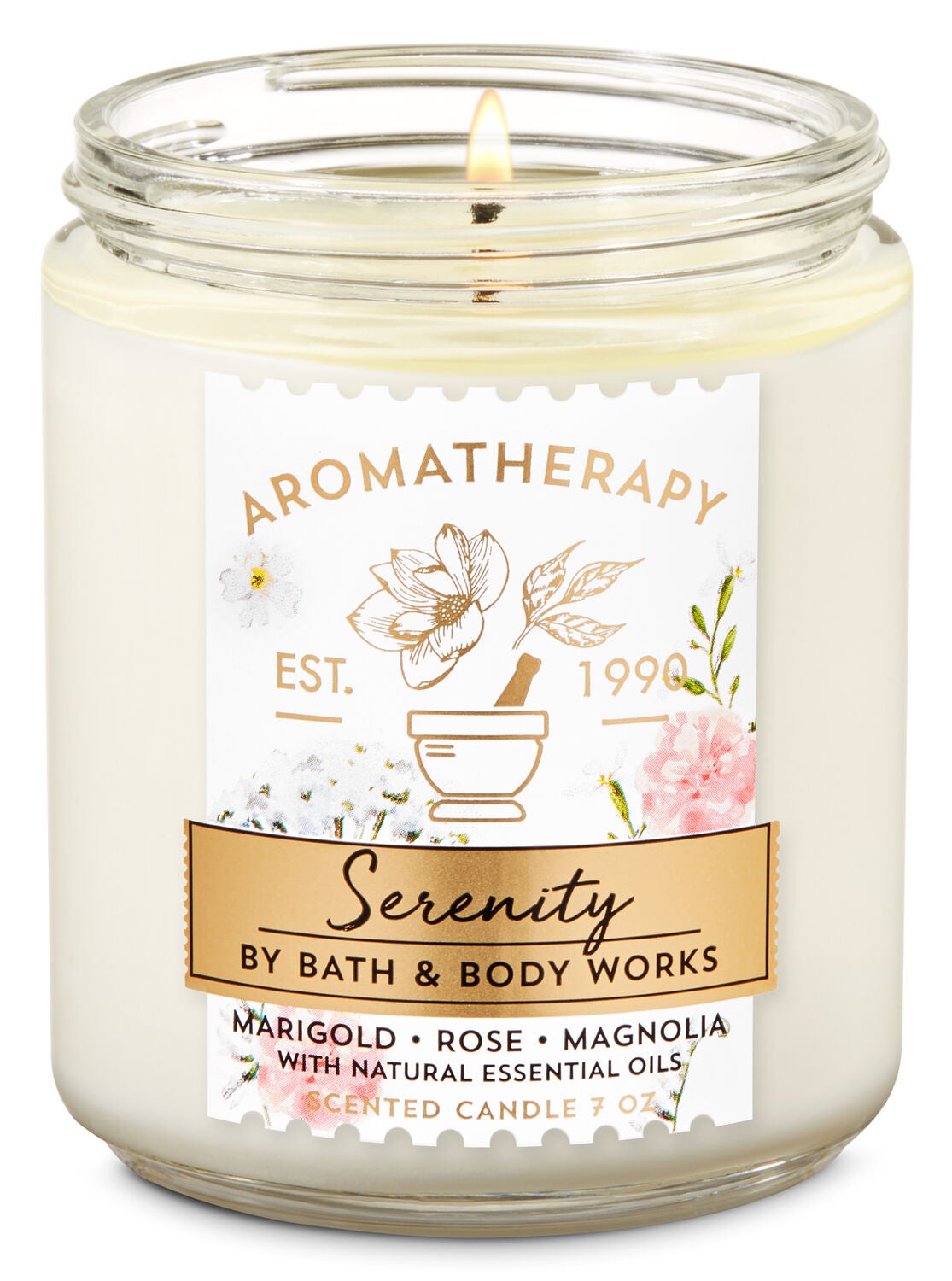 Aromatherapy Marigold Rose Magnolia Single Wick Candle - Bath And Body Works
