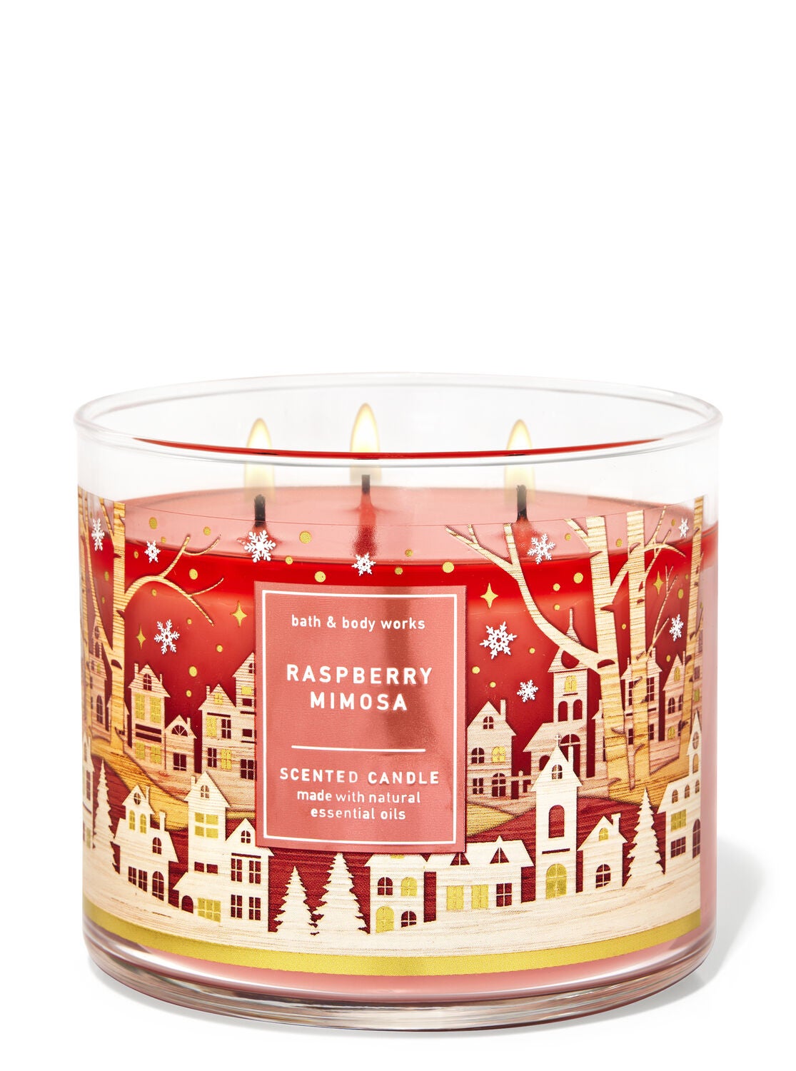 Bath & Body Works Raspberry Mimosa 3 Wick Candle 14.5 oz Champagne Sorbet 