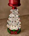 Christmas Tree Water Globe 3-Wick Candle Holder
