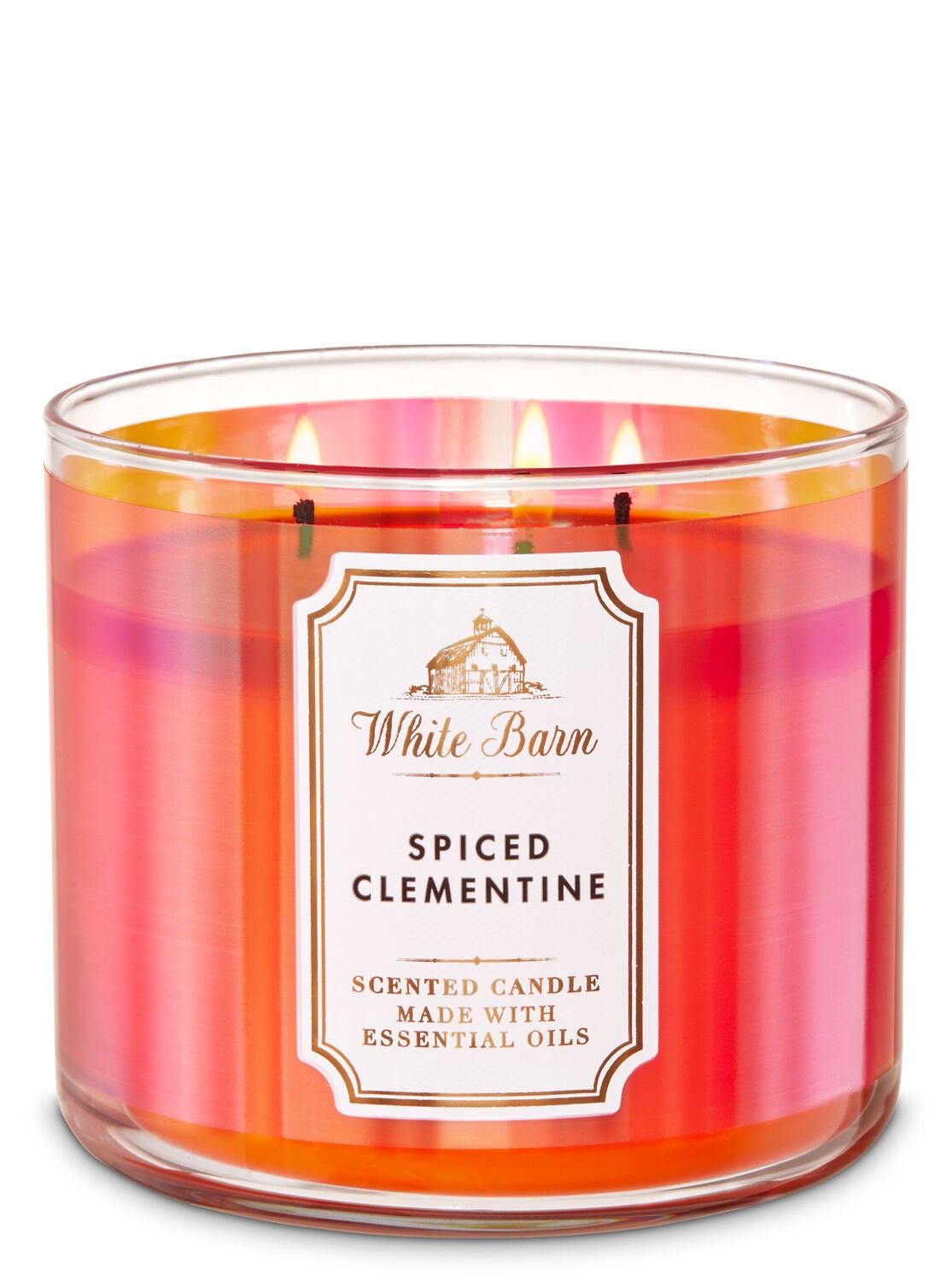 White Barn Spiced Clementine 3-Wick Candle - Bath And Body Works