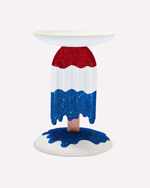 Patriotic Popsicle Pedestal 3-Wick Candle Holder