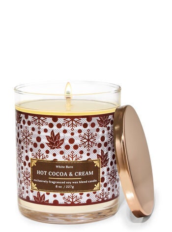 Hot Cocoa & Cream Single Wick Candle  | Bath & Body Works
