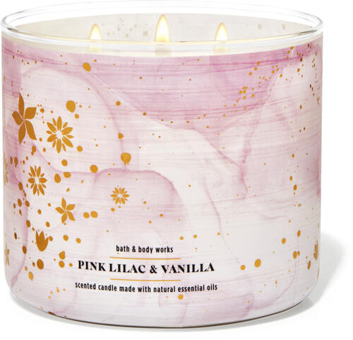 Pink Lilac &amp; Vanilla 3-Wick Candle