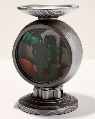 The Mandalorian Light-Up Pedestal 3-Wick Candle Holder