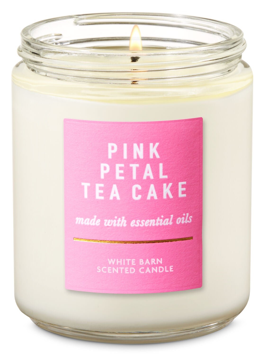Pink Petal Tea Cake Single Wick Candle - Bath And Body Works