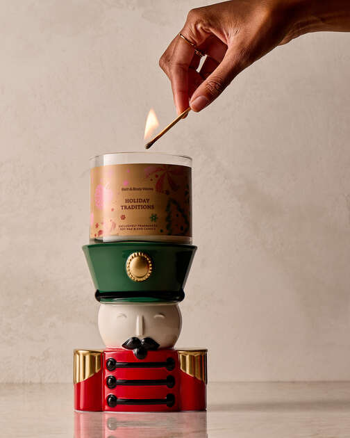 Nutcracker Bust Pedestal 3-Wick Candle Holder
