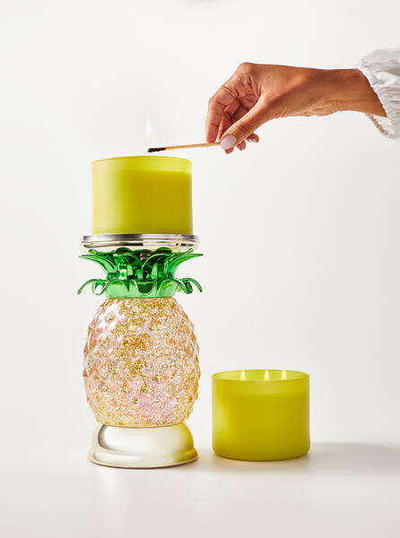 Water Globe Pineapple 3-Wick Candle Holder