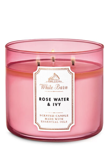 White Barn Rose Water & Ivy 3-Wick Candle - Bath And Body Works