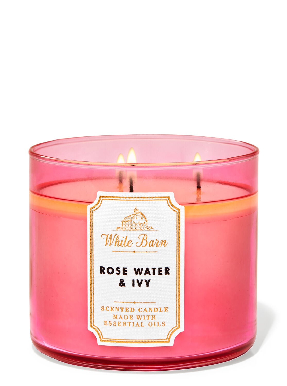 Rose Water & Ivy 3-Wick Candle - White Barn | Bath & Body Works