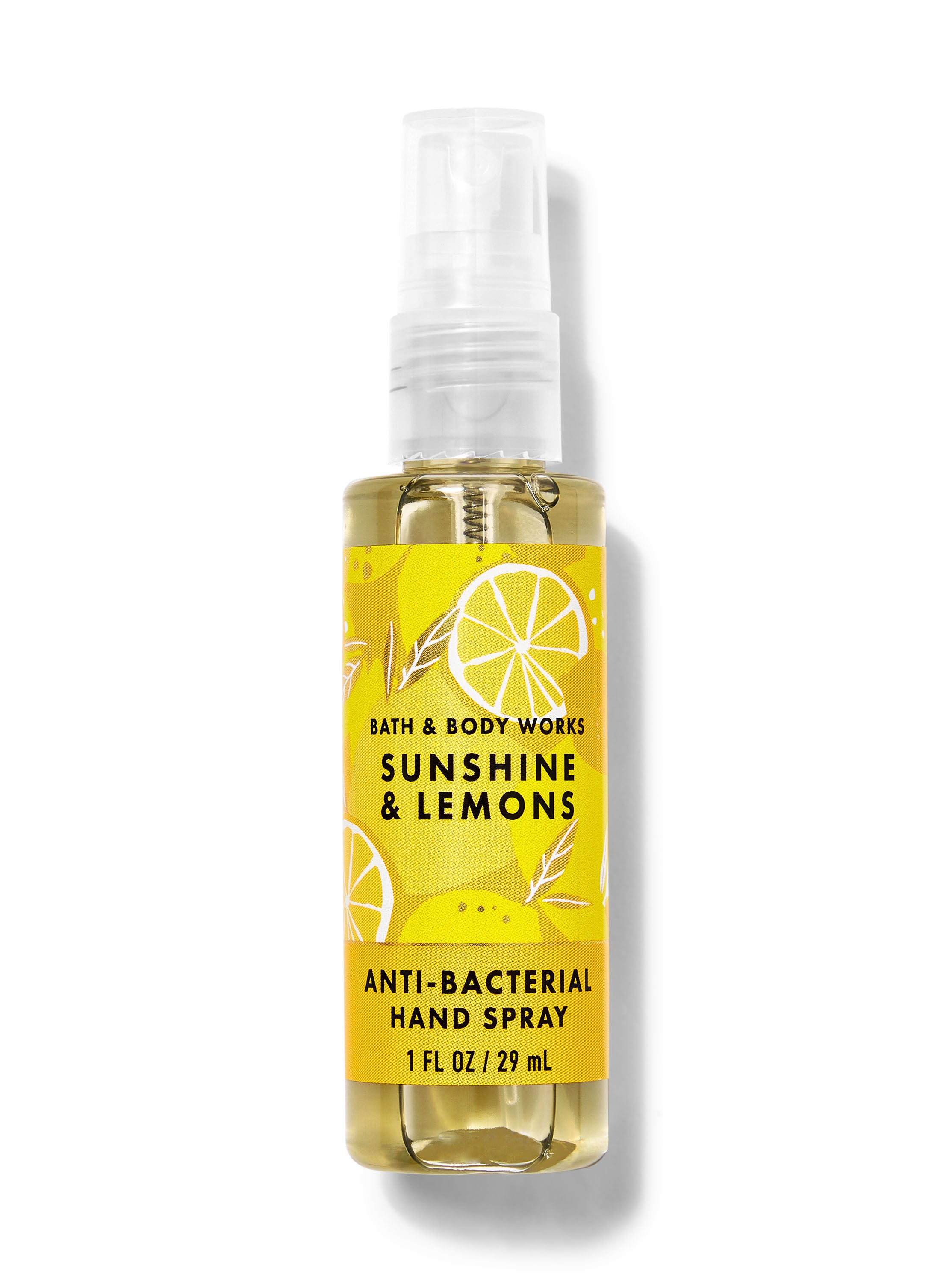 A yellow spray bottle of hand sanitizer