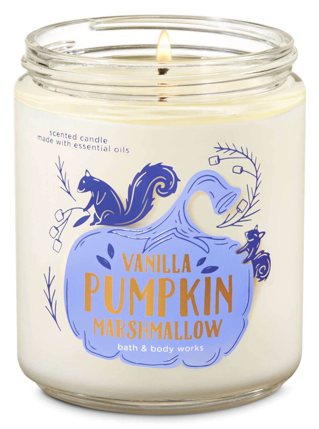 Vanilla Pumpkin Marshmallow Single Wick Candle - Bath And Body Works