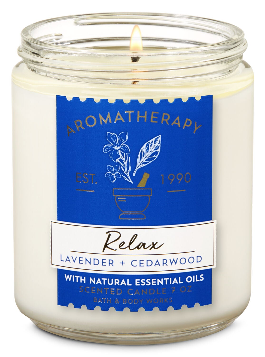 Lavender Cedarwood Single Wick Candle Aromatherapy Bath Body