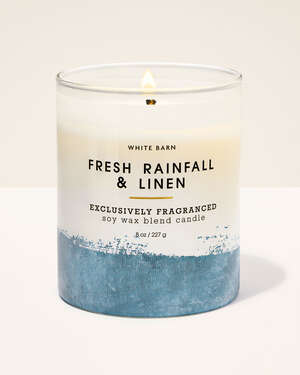 Fresh Rainfall & Linen Single Wick Candle