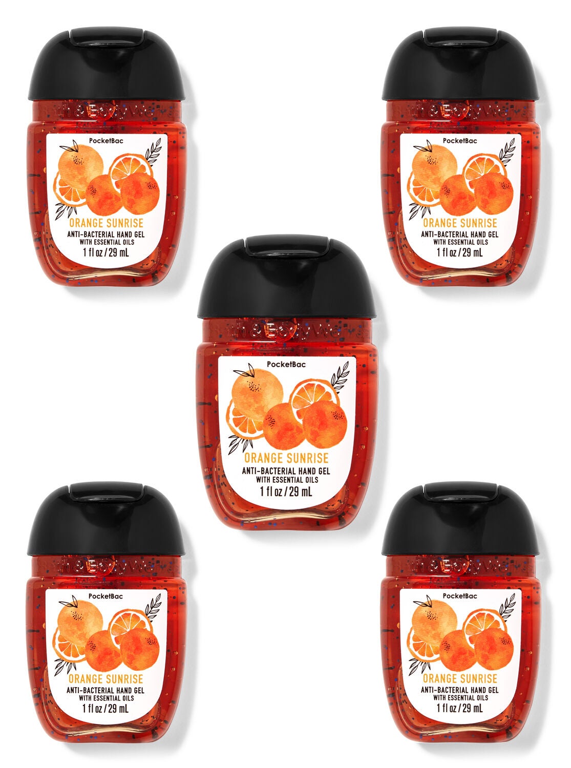 Orange Sunrise PocketBac Hand Sanitizers, 5-Pack