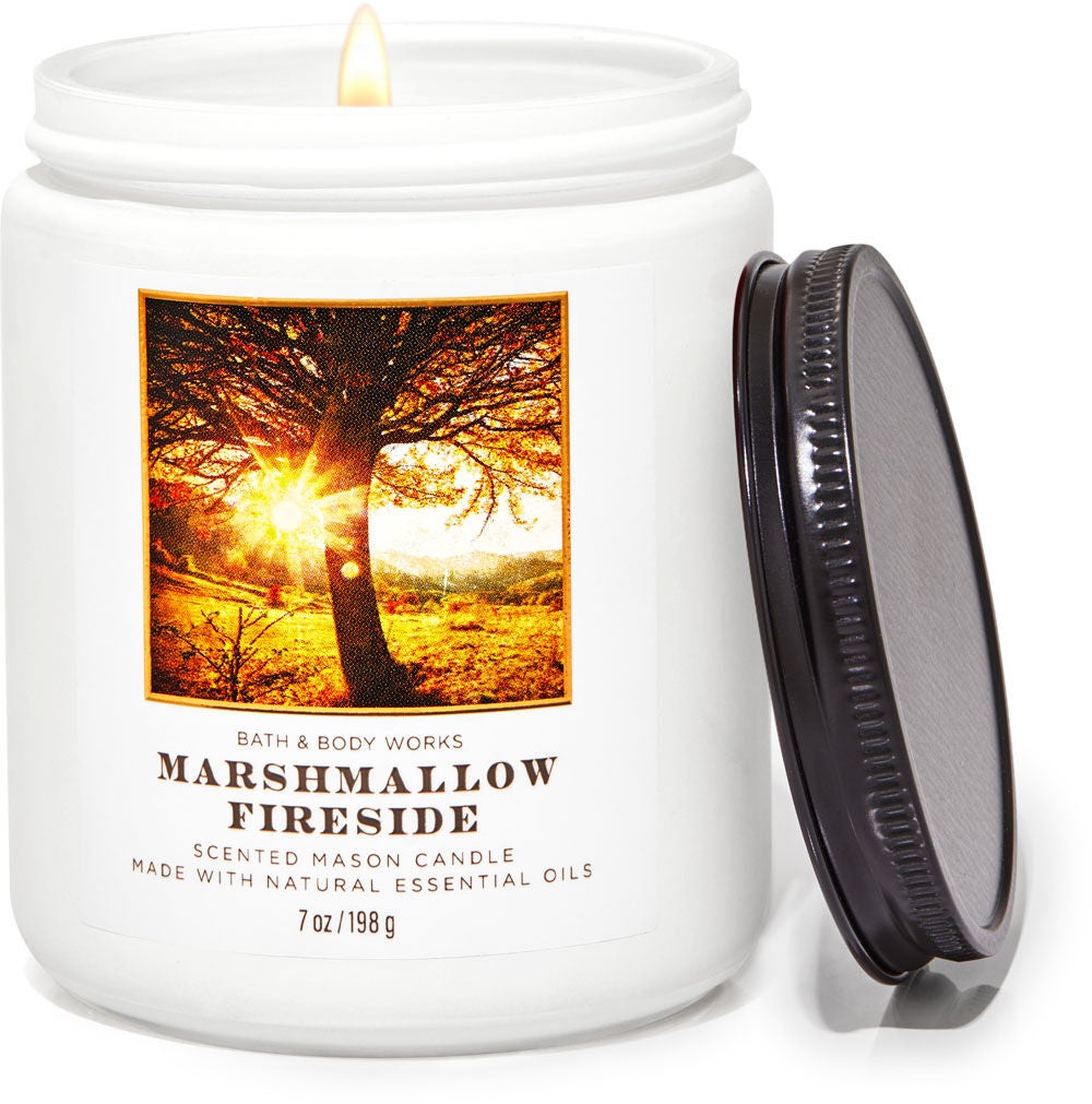 Marshmallow Fireside Mason Single Wick Candle