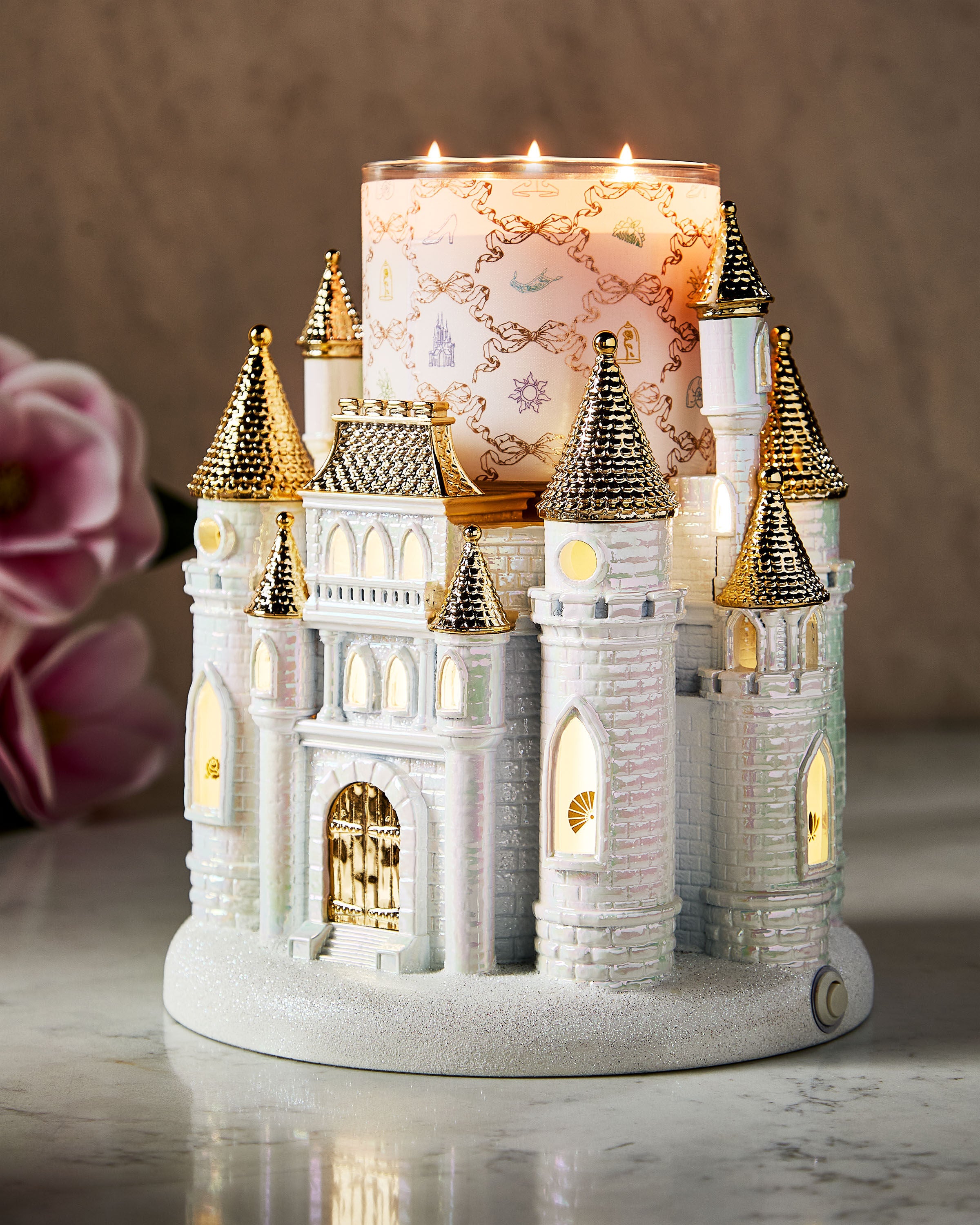 Disney Princess Light-up Castle Pedestal Candle Holder | Bath