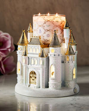 Disney Princess Light-up Castle Pedestal 3-Wick Candle Holder